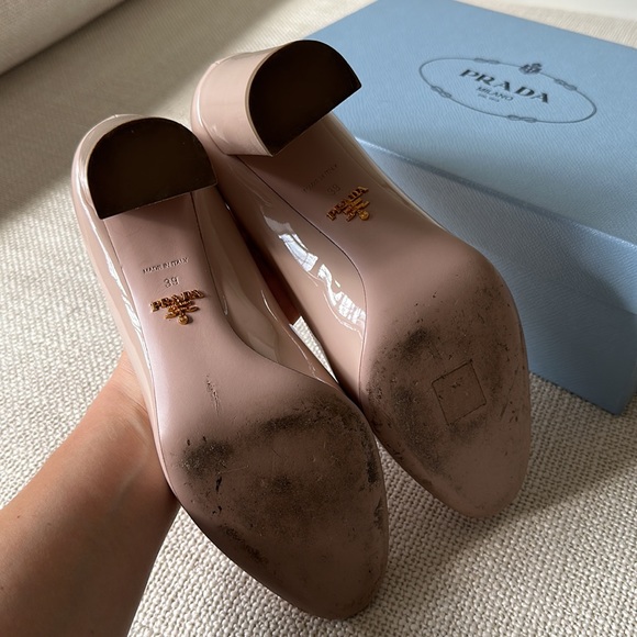 Prada Beige Patent Leather Pumps - Picture 5 of 9
